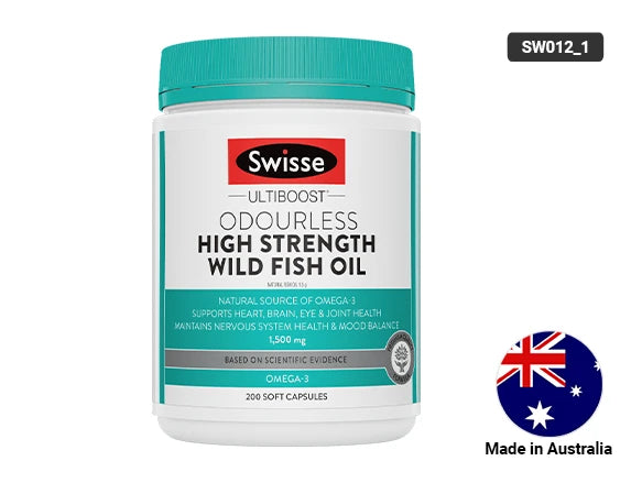 Swisse Ultiboost Odourless High Strength Wild Fish Oil 1500mg 200 Capsules in Sri Lanka